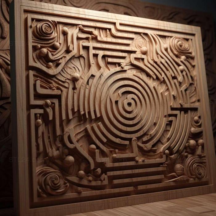 Patterns and decorations (Labyrinth 2, PATTERN_1618) 3D models for cnc